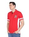 AD by Arvind Cotton Colour Block Polo Shirt