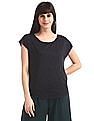 U.S. Polo Assn. Women Boat Neck Metallic Knit Top