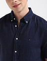 Tommy Hilfiger Solid Regular Fit Plain Woven Shirt