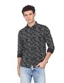 Flying Machine Patch Pocket Printed Shirt
