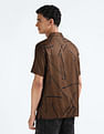 Flying Machine Cuban Collar Printed Holiday Shirt