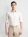 Arrow Patterned Weave Cotton Silk Shirt